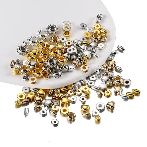 CCB Plastic Loose Beads Heart Star Gear Oval Pumpkin Shape Electroplated Spacer Beads For DIY Jewelry Making Accessories Handcrafted Supplies