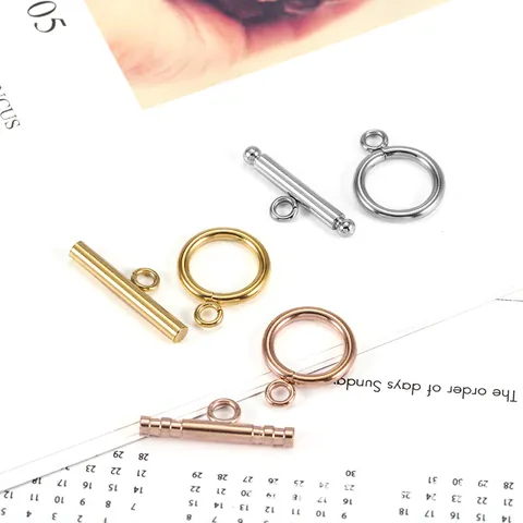Stainless Steel Toggle Clasps OT Buckles DIY Jewelry Findings Bracelet Necklace Connection Clasp Rose Gold Steel Color Connector