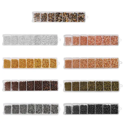 Alloy Afstandhouder Knijpkralen Set In Plastic Doos Voor DIY Sieraden Maken Armband Ketting Metaalachtige Ronde Kralen
