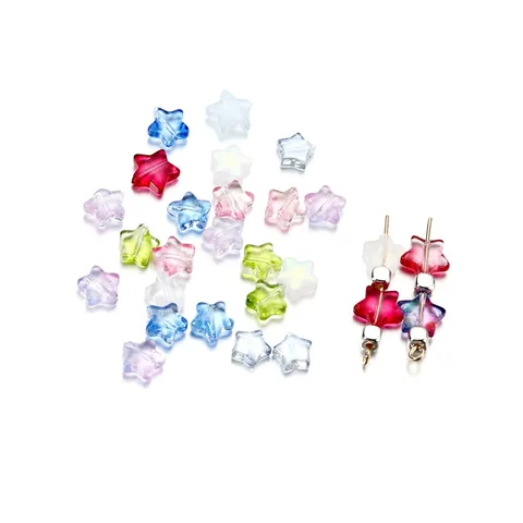 Sternform Lampwork Glasperlen Für DIY Schmuckherstellung Armband Halskette Zwischenperlen Mehrfarbige Transparente Matte Perlen Zubehör