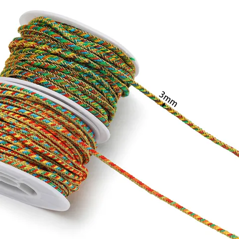 Cordón Trenzado Multicolor Resistente Al Desgaste No Elástico Para Bricolaje Hecho A Mano Pulsera Collar Joyería Cuerda Trenzada