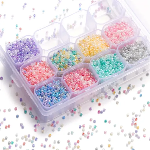 Perline di Vetro Colorate Rotonde Perline per la Creazione di Gioielli Fai-da-te Anima Tinta Perline Sciolte per Bracciale Collana Artigianale Ingrosso
