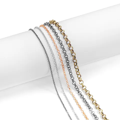 DIY Gioielli Fabbricazione Catena a Maglie di Metallo Forma O Collana Catena Rotolo Bobina Accessori per Gioielli Fatti a Mano Ingrosso