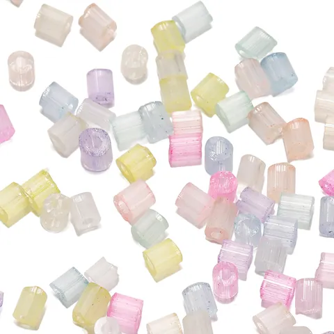 Silk Texture Lampwork Bugle Beads Macaron Color Cat Eye Glass Tube Beads DIY Handmade Embroidery Jewelry Making Beads