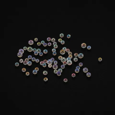 Iridescent Bubble Beads DIY Resin Filling Material Small Transparent Round Beads For Jewelry Making DIY Crafts Decorations
