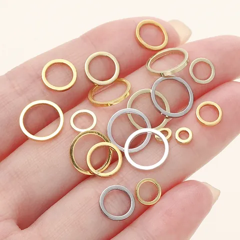 Anillos de Salto Cerrados de Cobre Chapados en Oro 14K 18K Alambre Cuadrado Para Fabricación de Joyas DIY Hechas a Mano Conectores de Collar Pendientes Accesorio