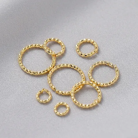 Twisted Jump Rings Open Closed Jewelry Connectors Gold Plated Copper Rings For Diy Jewelry Making Necklace Bracelet Findings