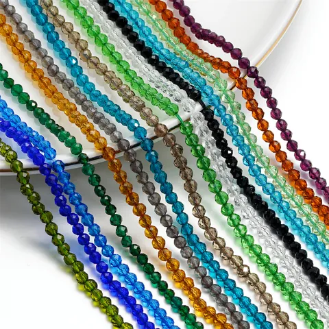Perle di Cristallo Artificiale Sfaccettate Rondelle per Creazione di Gioielli Fai-da-Te Artigianato Accessori Abbigliamento Colori Multipli Perle Geometriche Lucide