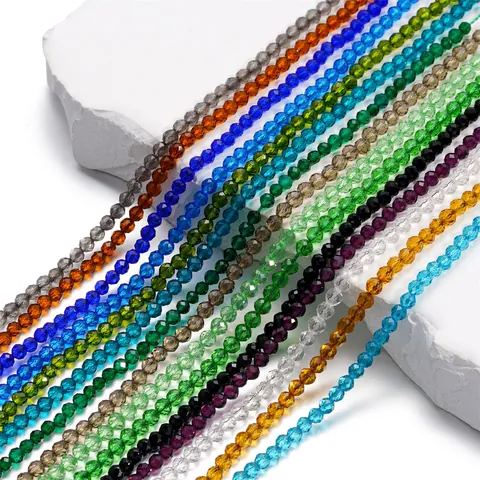Perle di Cristallo Artificiale Sfaccettate Rondelle per Creazione di Gioielli Fai-da-Te Artigianato Accessori Abbigliamento Colori Multipli Perle Geometriche Lucide