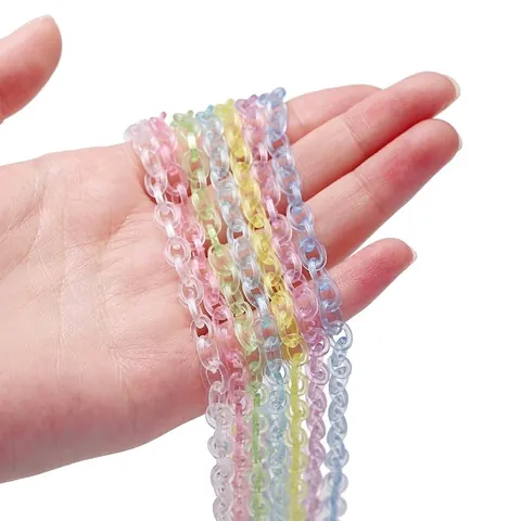 50cm Transparante Acryl Schakelketting Voor DIY Telefoonhoesje Riem Armband Tas Vervangende Ketting Masker Koord Sieraden Accessoires