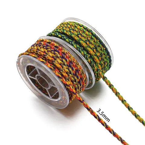 12 Strang Gevlochten Koord Slijtvast Kleurrijk Touw voor DIY Handgeweven Armband Ketting Hanger Sieraden Maken Spoel