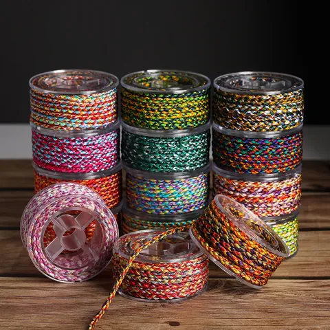 12 Strang Gevlochten Koord Slijtvast Kleurrijk Touw voor DIY Handgeweven Armband Ketting Hanger Sieraden Maken Spoel