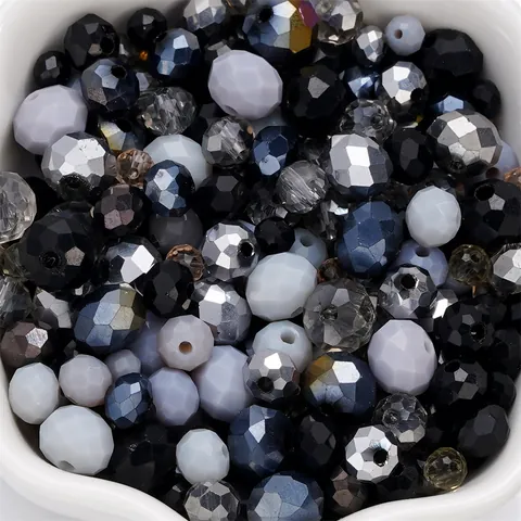 Mixed Color Faceted Crystal Glass Beads Assorted Rhombus Wheel Spacer Beads For Jewelry Making DIY Handmade Crafts Accessories
