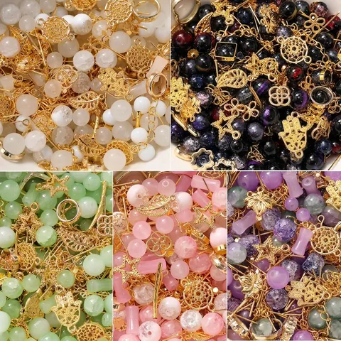 Mischfarben Lampwork Glasperlen Legierung Anhänger DIY Schmuckherstellung Kit Hand der Fatima Blatt Charms Original Zubehör