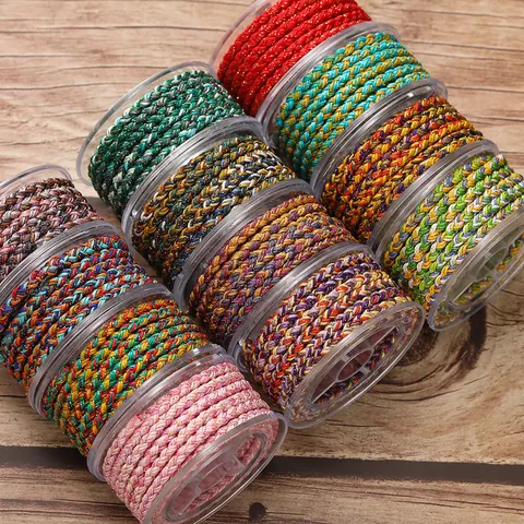 Dragon Scale Pattern Braided Cord For DIY Jewelry Making Multicolor Woven Thread Necklace Pendant Cord Jewelry String For Handmade Crafts