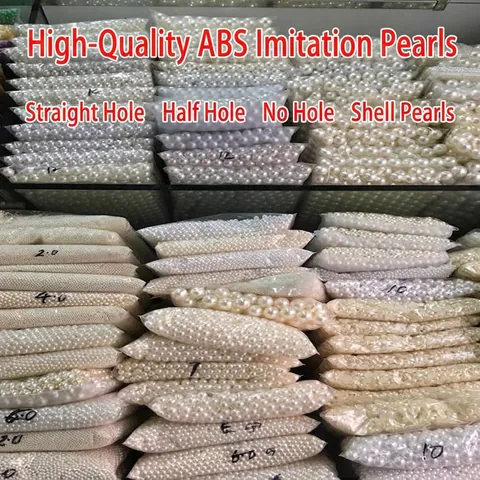ABS Artificial Pearl Beads Round White Beige For DIY Jewelry Making Loose Beads For Bracelet Necklace Crafts Accessories