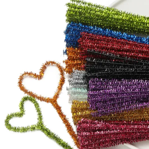 Glitter Pipe Cleaners Sparkly Chenille Stems For DIY Craft Educational Toys Flower Bouquet Making Multicolor Flexible Twisted Sticks