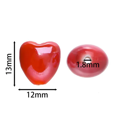 Heart Shaped Ceramic Beads Candy Color Glossy Porcelain Style Beads For DIY Bracelet Necklace Jewelry Making Handmade Accessories