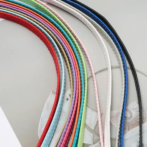 Genähte PU-Lederkordel für DIY-Schmuckherstellung Taschenzubehör Schlüsselband Handgemachter Bastelbedarf Mehrere Farben Verfügbar