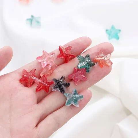 Starfish Glass Beads For DIY Bracelet Necklace Making Colorful Small Loose Spacer Beads Ocean Style Jewelry Findings Accessories