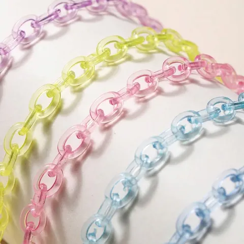 50cm Transparante Acryl Schakelketting Voor DIY Telefoonhoesje Riem Armband Tas Vervangende Ketting Masker Koord Sieraden Accessoires
