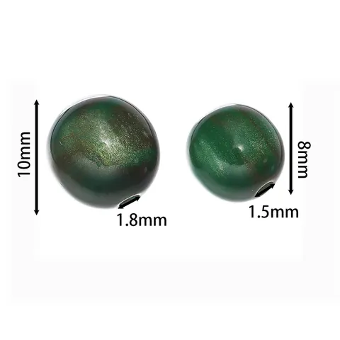Dual-Color Resin Cat-Eye Round Loose Beads for DIY Handmade Jewelry Making Bracelets Necklaces Polished Decorative Beads Accessories
