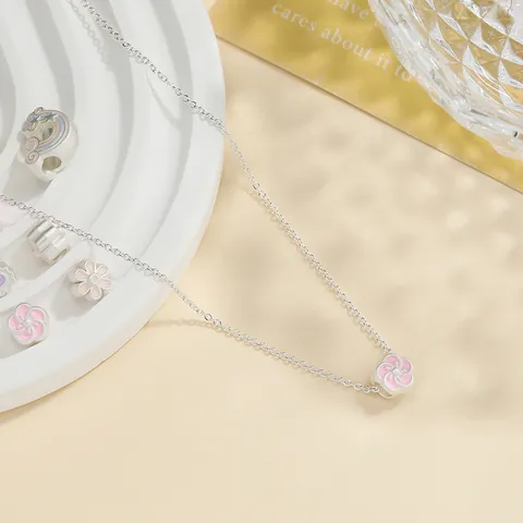 Perline in Lega di Zinco Fai da Te Smaltato Perla Artificiale Orso Cuore Fiore Arcobaleno Accessori per Gioielli