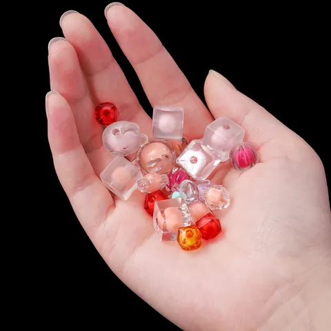 Acrylic Frosted Heart Filled Beads DIY Jewelry Making Mixed Shapes Bear Flower Butterfly Bowknot Macaron Gummy Beads Accessories