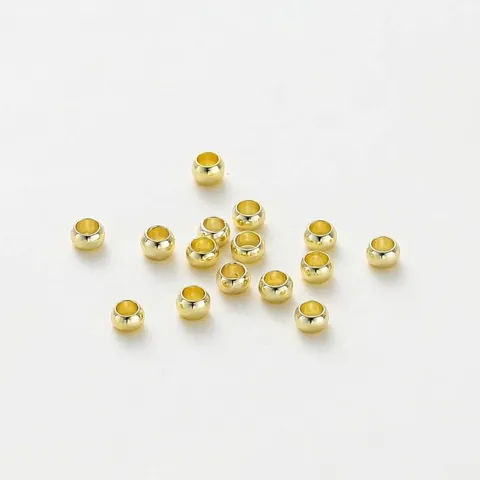 Gold Plated Copper Crimp Beads DIY Jewelry Making Stopper Beads For Bracelets Necklaces High Quality Color Retention Findings