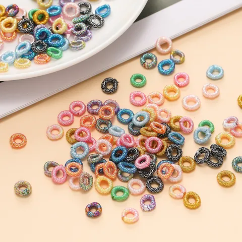 Hand-woven Colorful Metallic Thread Jewelry Findings Spacer Beads For DIY Bracelet Necklace Making Ethnic Button Knot Rings