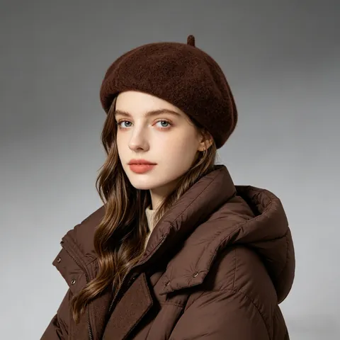 Women's Vintage Wool Plush Beret Hat Thickened Warm Winter Painter Hat Solid Color Soft Pumpkin Cap Fashion Accessory For Lady