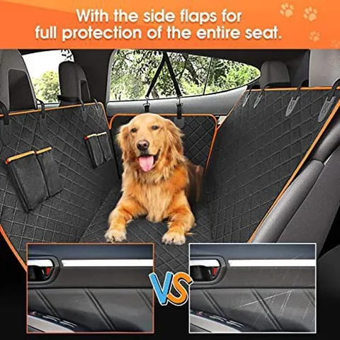 Waterproof Pet Car Seat Cover For Dogs Cats Durable Oxford Cloth Quilted Travel Hammock With Side Flaps Rear Seat Protection