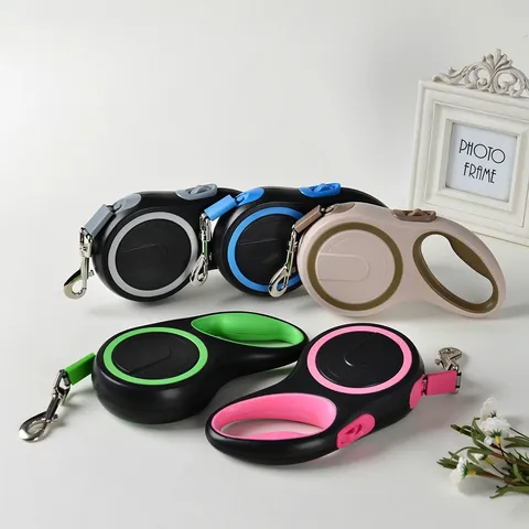 Automatic Retractable Dog Leash Heavy Duty Pet Extending Lead Walking Tape One Button Lock Reflective Rope For Large Medium Dogs