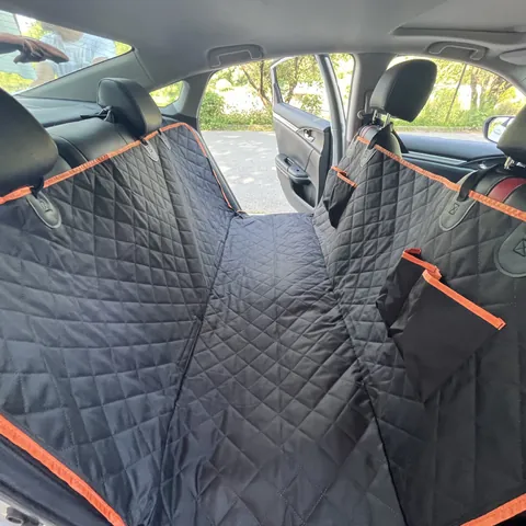 Waterproof Pet Car Seat Cover For Dogs Cats Durable Oxford Cloth Quilted Travel Hammock With Side Flaps Rear Seat Protection