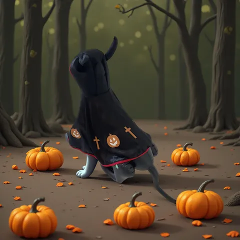 Halloween Haustier Umhang Vampir Kostüm Für Katzen Hunde Teufelshörner Kapuzenmantel Mit Stehkragen Kürbis Print Haustier Cosplay Outfit