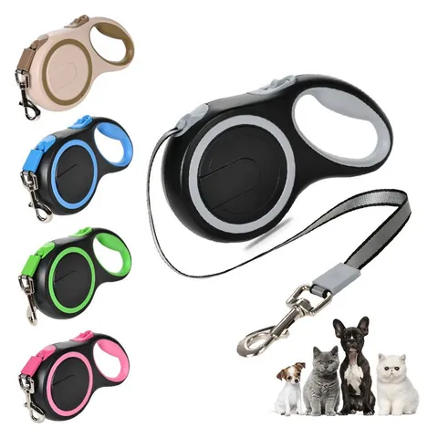 Automatic Retractable Dog Leash Heavy Duty Pet Extending Lead Walking Tape One Button Lock Reflective Rope For Large Medium Dogs