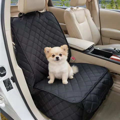 Waterproof Pet Front Seat Cover For Dogs Heavy Duty Quilted Scratchproof Car Seat Protector With Storage Pocket Universal Fit