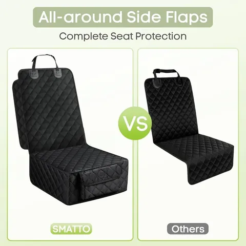 Waterproof Pet Front Seat Cover For Dogs Heavy Duty Quilted Scratchproof Car Seat Protector With Storage Pocket Universal Fit
