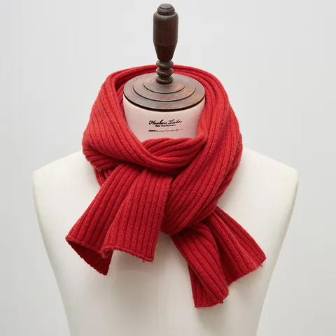 Collection Femme Bonnet Écharpe et Gants en Pure Laine Tricotée Combinaison Texture Côtelée Couleur Unie Chaud Hiver