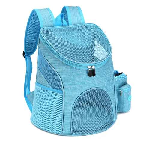 Mochila de Transporte Transpirable para Perros Pequeños Gatos Bolso de Viaje Plegable de Tela Cationica Con Ventana de Malla Bolsillo Lateral