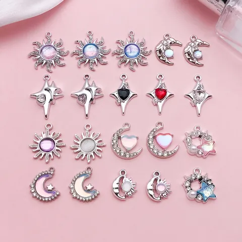 Kosmos Ster Maan Legering Hangers Zinklegering Strass Kunstparel Emaille DIY Sieraden Maken Accessoires