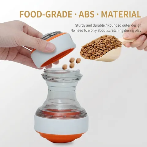 Jouet Interactif pour Chien Rouleau Distributeur de Croquettes pour l'Entraînement du QI Balle Alimentation Lente en Plastique
