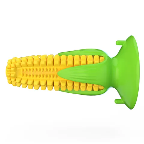 Jouet Pour Chien En Maïs Squeaky Brosse À Dents Pour Chien En Caoutchouc TPR Jouet À Mâcher Avec Ventose Jouet De Nettoyage Des Dents Pour Chiens