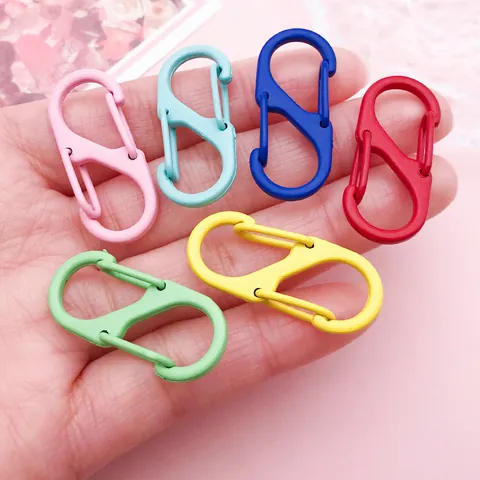 S-Förmiger Zinklegierung Karabiner Doppelter Federverschluss Für Schlüsselanhänger DIY Schmuckherstellung Einbrennlackierung Farbhaken Für Handykette Taschenanhänger Zubehör