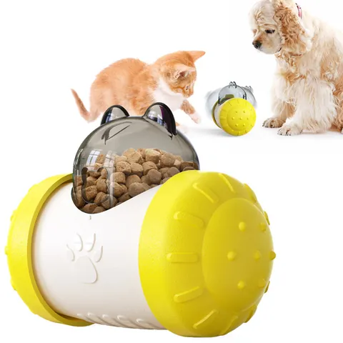 Jouet Puzzle pour Animaux Culbuto Balle Mangeoire Lente Non Électrique Distributeur Interactif pour Chiens et Chats