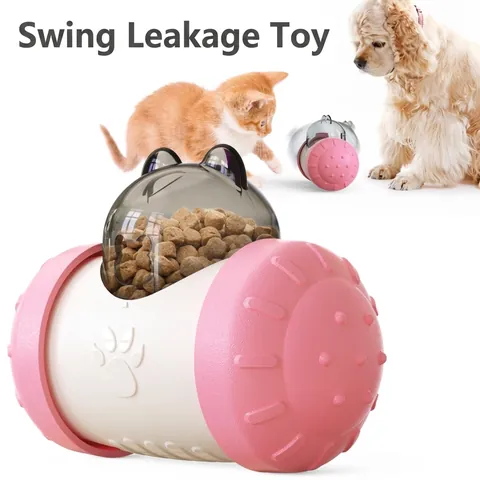 Jouet Puzzle pour Animaux Culbuto Balle Mangeoire Lente Non Électrique Distributeur Interactif pour Chiens et Chats