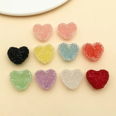 Acrylic Heart Shape Sugar Beads Matte Heart Shaped DIY Jewelry Accessories For Phone Chain Hairpins Crafts Handmade Loose Beads