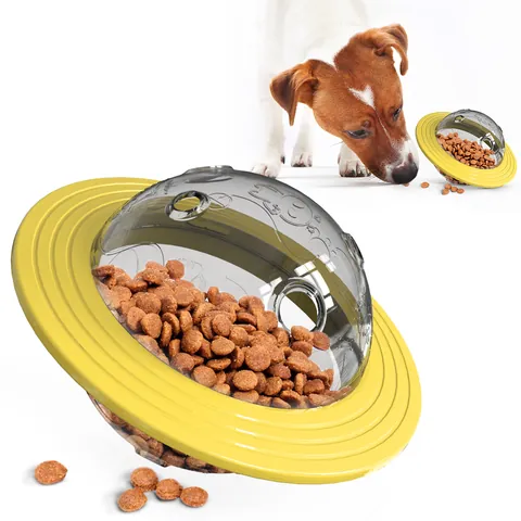 Jouet Interactif OVNI pour Chien Distributeur de Friandises en Nylon Durable Puzzle Slow Feeder pour Grands Moyens Petits Chiens