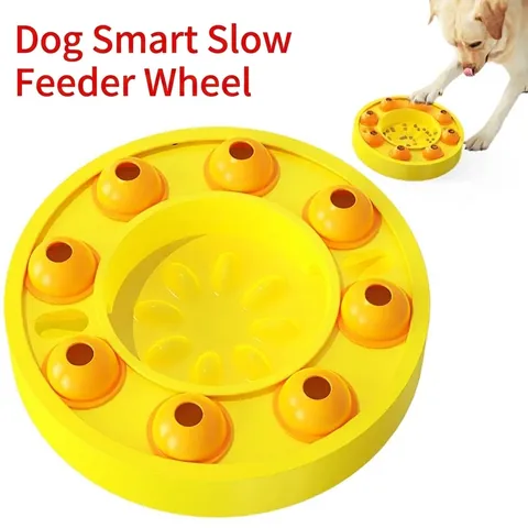 Jouet Interactif Puzzle pour Chien Mangeoire Lente Entraînement Jeu de QI Distributeur de Friandises en Plastique pour Animaux