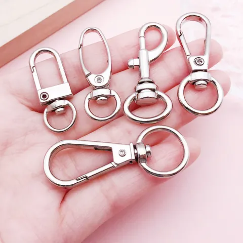 Σετ Εξαρτημάτων Μπρελόκ DIY Κούμπωμα Καραμπινέρ Κρίκοι Μπρελόκ Ανοιχτοί Κρίκοι Αλυσίδα Επέκτασης Ασημί Κράμα Ψευδαργύρου για Κατασκευή Κοσμημάτων